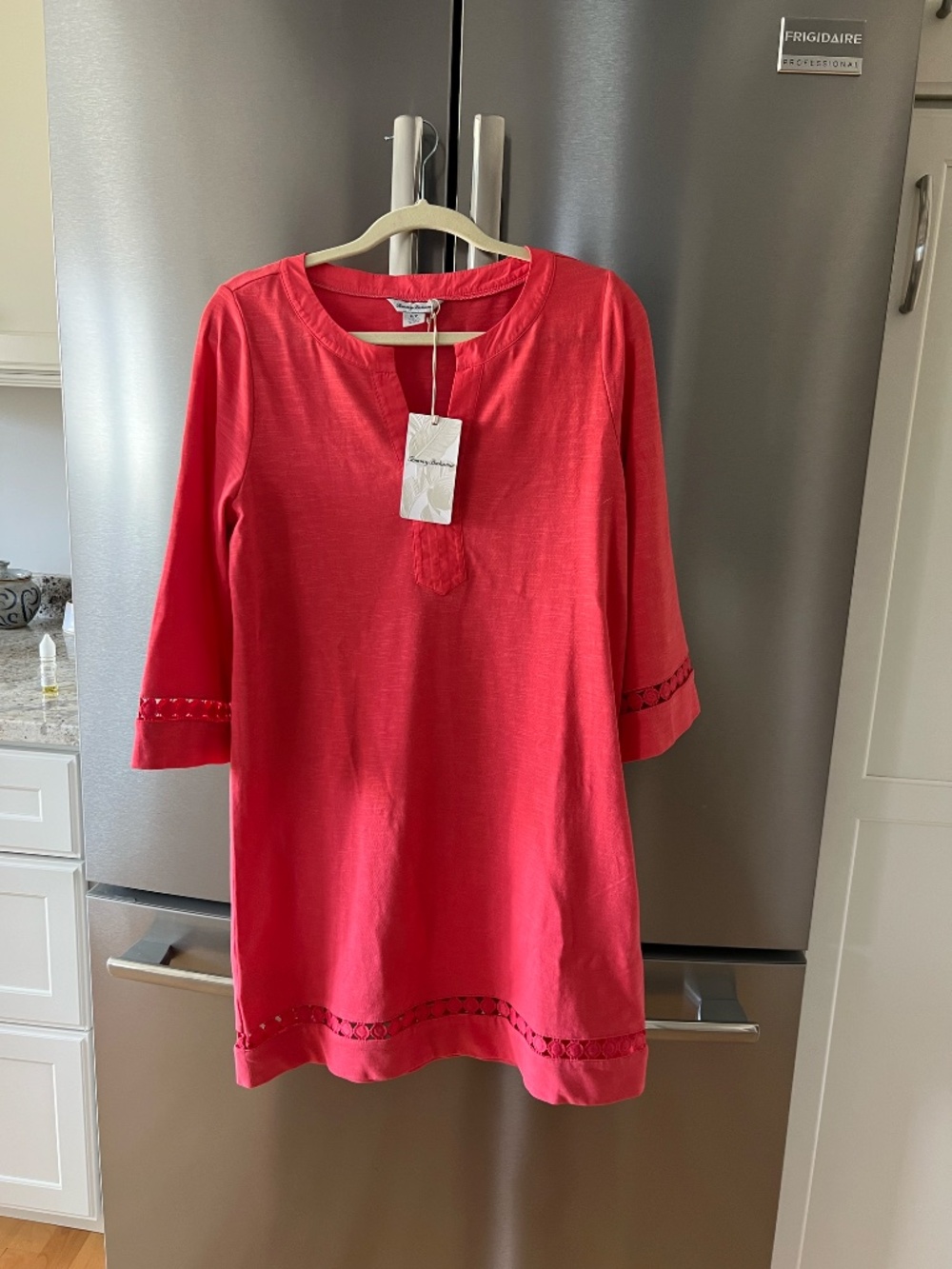 Tommy Bahama Sunset Harbor Long Sleeve Dress - Melon Berry (S) - Picture 2 of 4